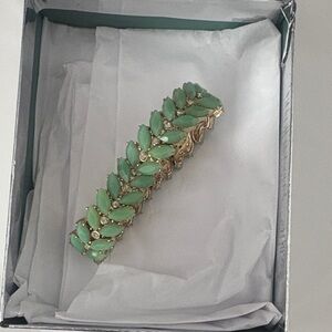 Francesca's Collections Gold Bracelet with Mint Green Marquise Stones